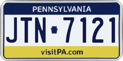 PA license plate JTN7121