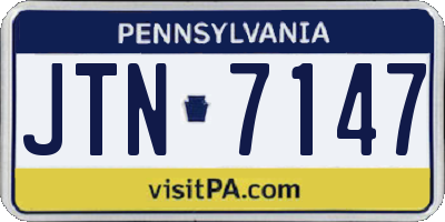 PA license plate JTN7147
