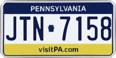 PA license plate JTN7158