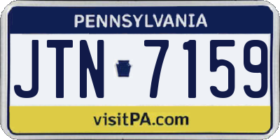 PA license plate JTN7159