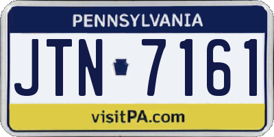 PA license plate JTN7161