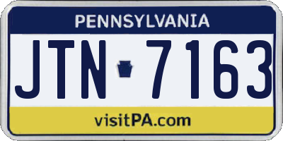 PA license plate JTN7163