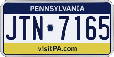 PA license plate JTN7165