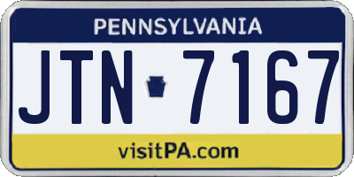PA license plate JTN7167