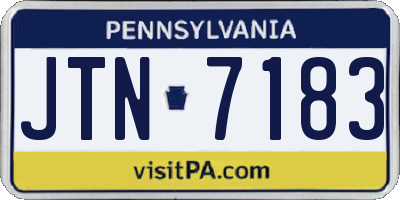 PA license plate JTN7183