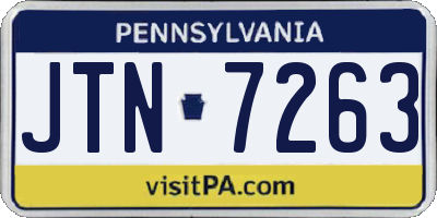PA license plate JTN7263