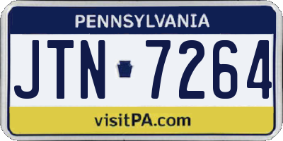 PA license plate JTN7264