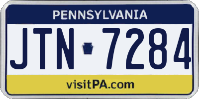 PA license plate JTN7284