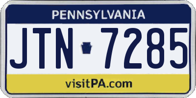 PA license plate JTN7285