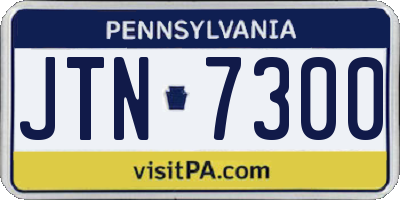 PA license plate JTN7300