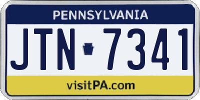 PA license plate JTN7341