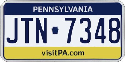 PA license plate JTN7348