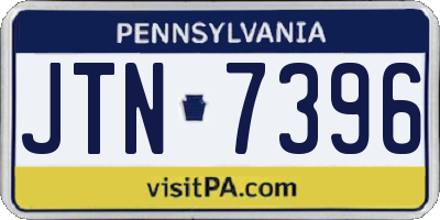 PA license plate JTN7396