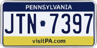 PA license plate JTN7397