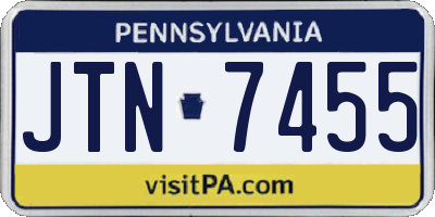 PA license plate JTN7455