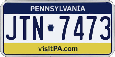 PA license plate JTN7473