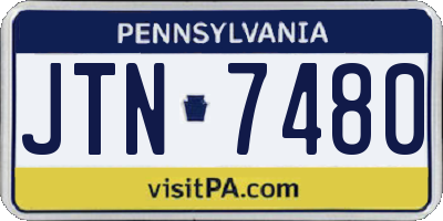PA license plate JTN7480