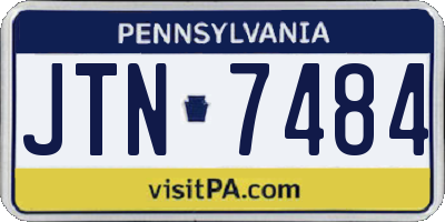 PA license plate JTN7484