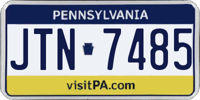 PA license plate JTN7485