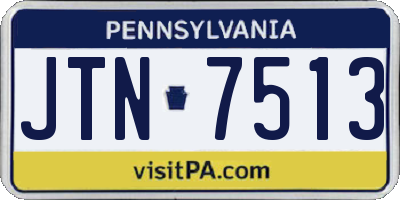 PA license plate JTN7513