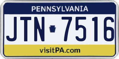 PA license plate JTN7516