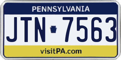 PA license plate JTN7563
