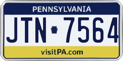 PA license plate JTN7564