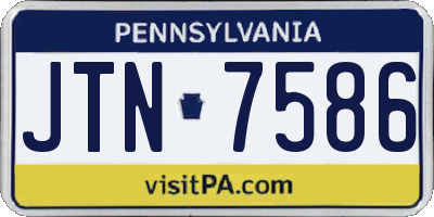 PA license plate JTN7586