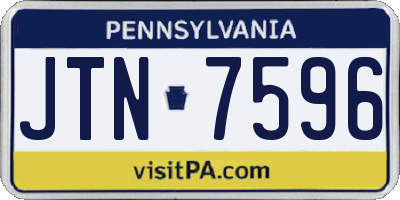 PA license plate JTN7596
