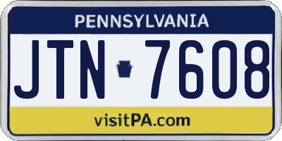 PA license plate JTN7608