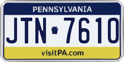 PA license plate JTN7610