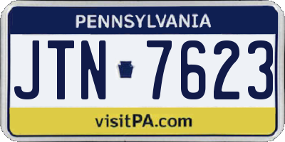 PA license plate JTN7623