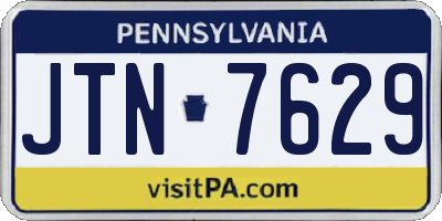 PA license plate JTN7629