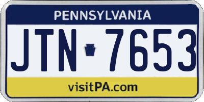 PA license plate JTN7653