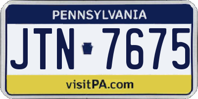 PA license plate JTN7675