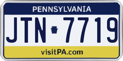 PA license plate JTN7719