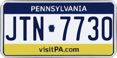 PA license plate JTN7730