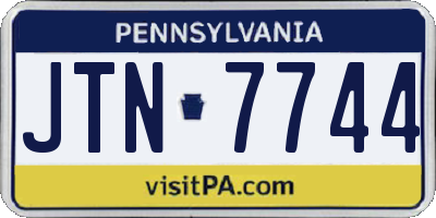 PA license plate JTN7744