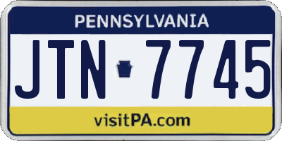 PA license plate JTN7745