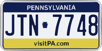 PA license plate JTN7748