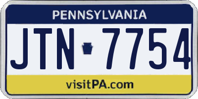 PA license plate JTN7754