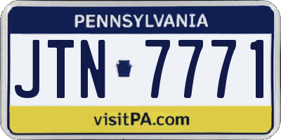 PA license plate JTN7771