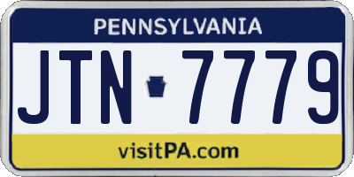 PA license plate JTN7779