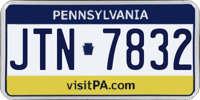 PA license plate JTN7832