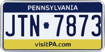 PA license plate JTN7873