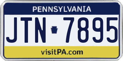 PA license plate JTN7895