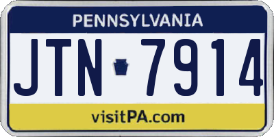 PA license plate JTN7914