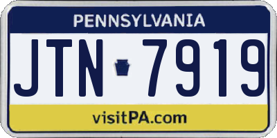 PA license plate JTN7919