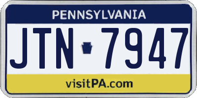 PA license plate JTN7947