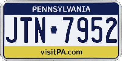 PA license plate JTN7952